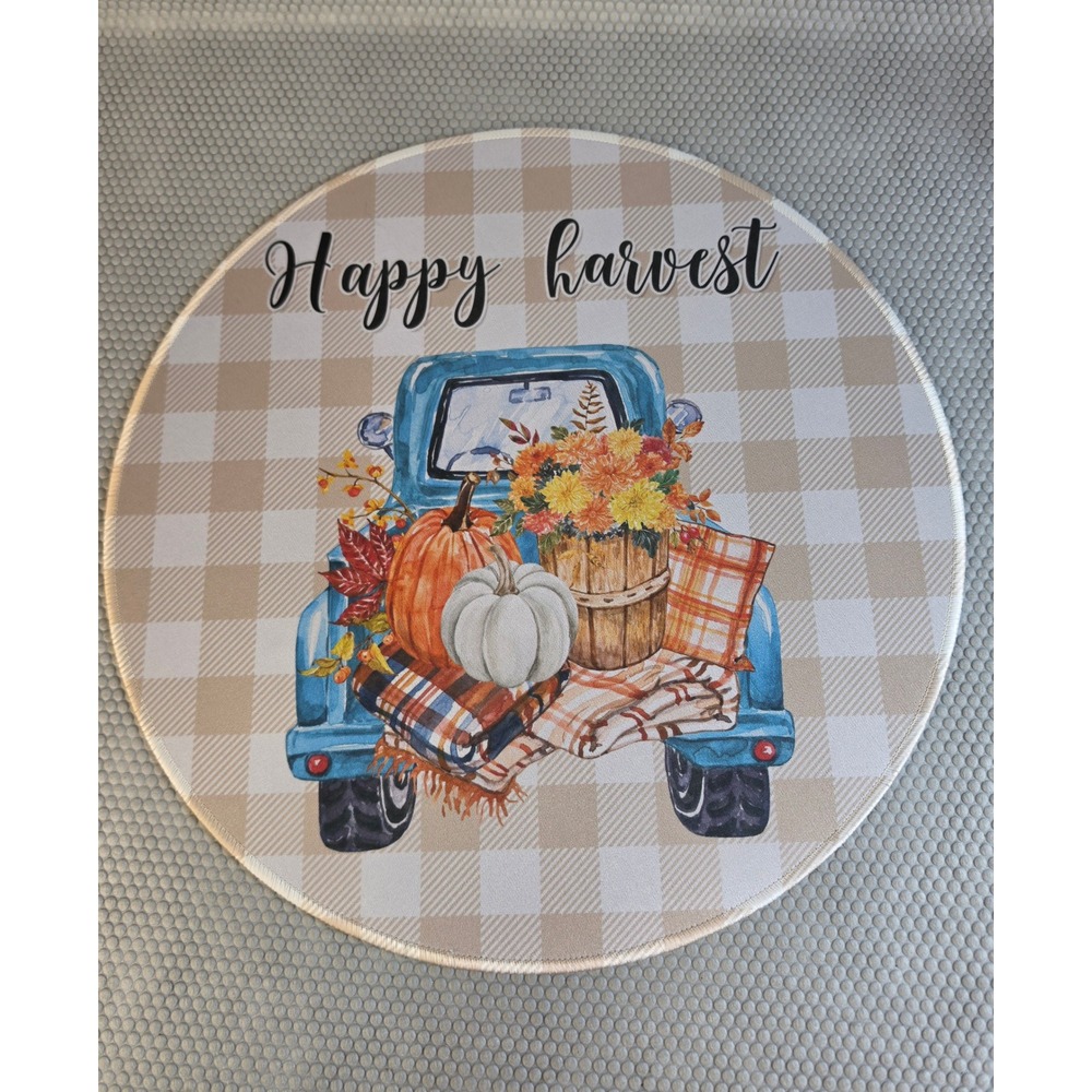 Set of 6 Fall Harvest Round Placemats Pumpkins Gnomes Autumn Table Decor - Picture 6 of 7